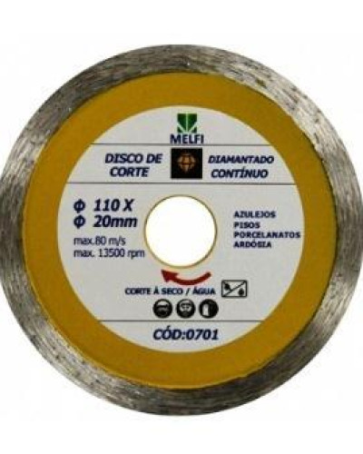 Detalhes do produto Disco Diamantado Continuo 110X20X10mm