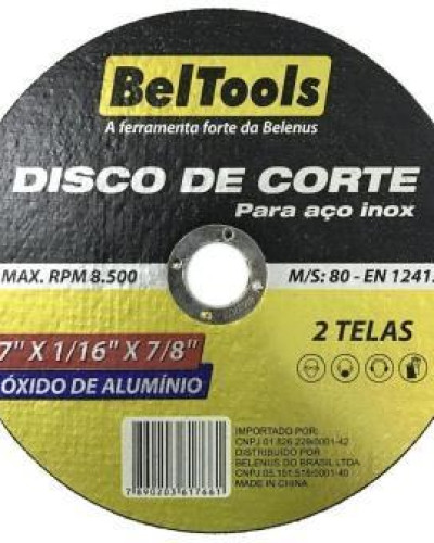 Detalhes do produto Disco Corte Inox 7X1/16X7/8 