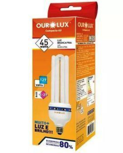 Detalhes do produto Lâmpada compacta 45W 4U Luz Branca Ourolux