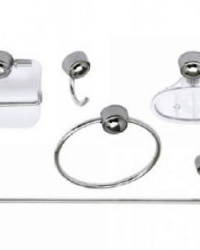 Detalhes do produto KIT PARA BANHEIRO C/ 5 PÇS CROMADO IGUATEMI